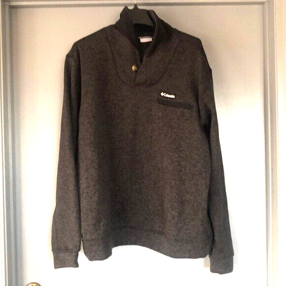 Columbia Mens heavy knit dark gray pullover long sleeved Sweater Size 2XL